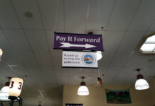 The “Pay It Forward” checkout line allows BriarPatch customers to pay for the groceries of the person directly behind them in line.
