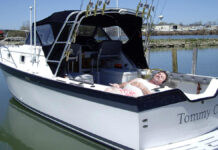 Cedar Ridge Resident seen here in his boat the Tommy C docked in the Sacramento Delta.