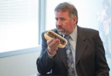 Congressman Doug LaMalfa seen here enjoying is SNAP-purchased turkey hot dog.