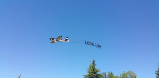 The Nevada County anti-Chemtrail group "Look Up!" celebrated the 201st Day without spraying.